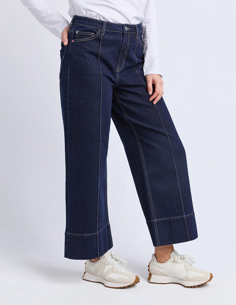 ELM -ANDO PIN TUCK JEANS - DARK BLUE