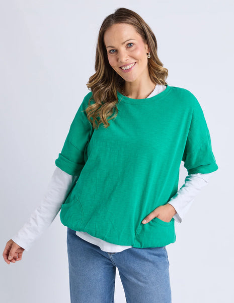 ELM FUNDAMENTAL MAZIE SWEAT - TURQUOSIE ( EMERALD GREEN )
