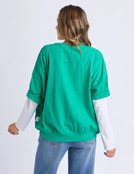 ELM FUNDAMENTAL MAZIE SWEAT - TURQUOSIE ( EMERALD GREEN )