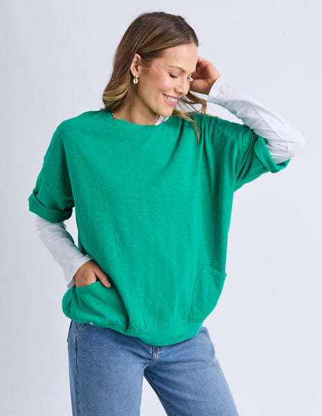 ELM FUNDAMENTAL MAZIE SWEAT - TURQUOSIE ( EMERALD GREEN )
