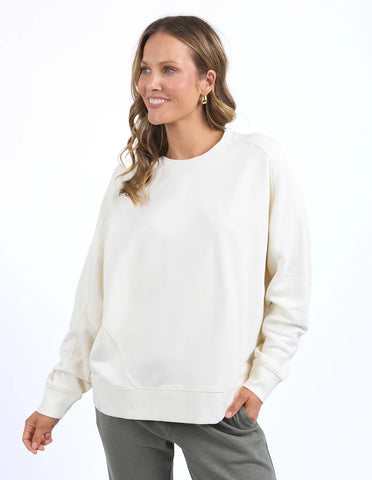 ELM NINA FLEECE CREW - PEARL