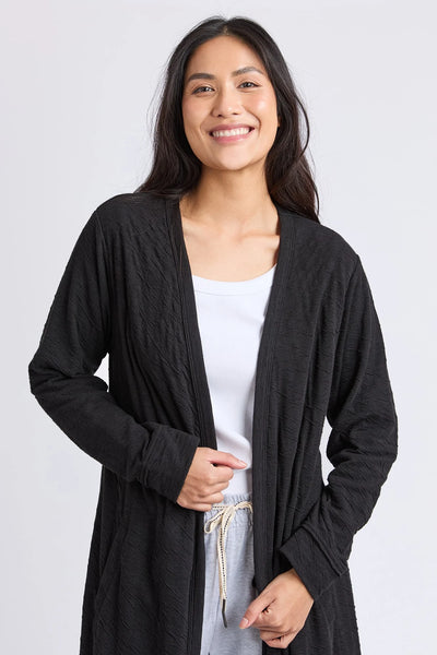 ELM - HAVEN JERSEY CARDI - BLACK