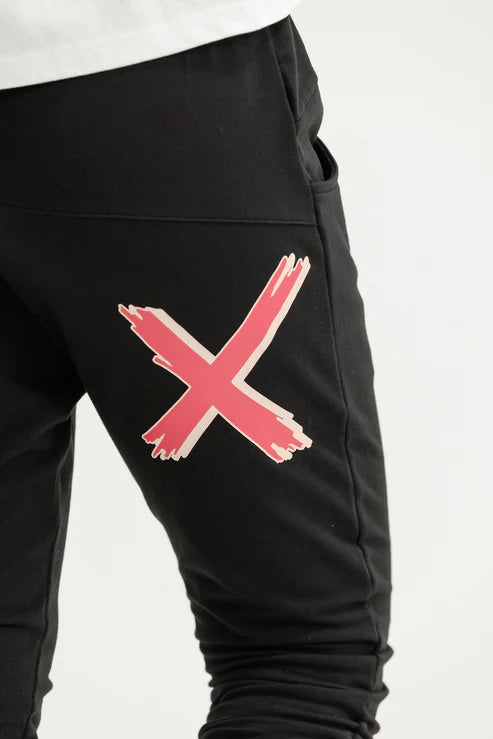 HOMELEE - ALPINE APARTMENT PANTS - BLACK w CORAL SHADOW X