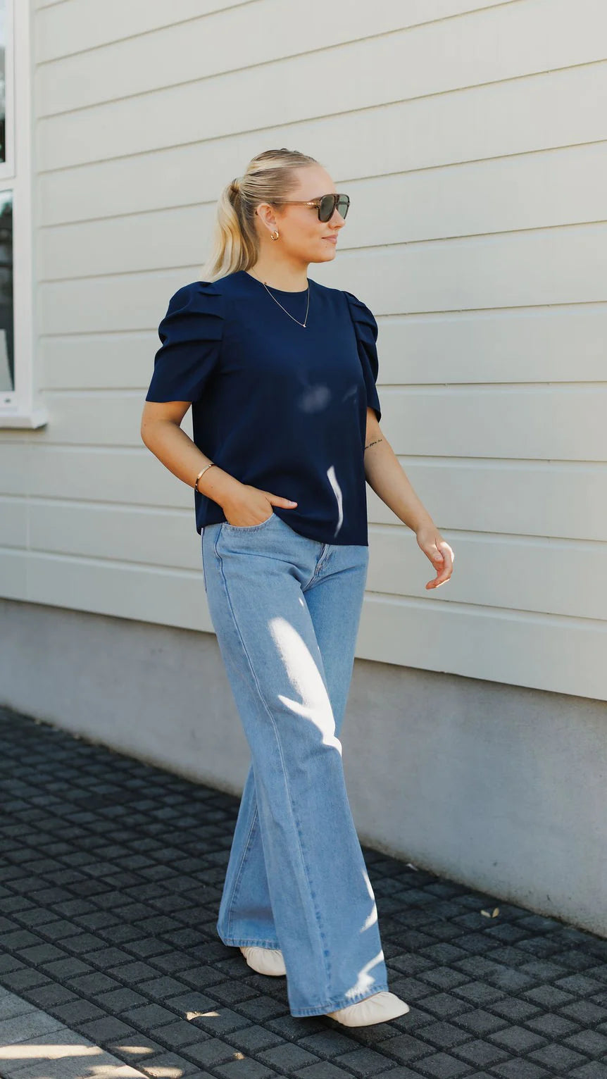 HOMELEE -THEA TOP - NAVY