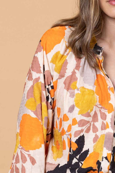 AMAYA FIA SHIRT - ORANGE FLORAL