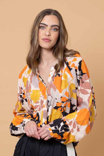 AMAYA FIA SHIRT - ORANGE FLORAL