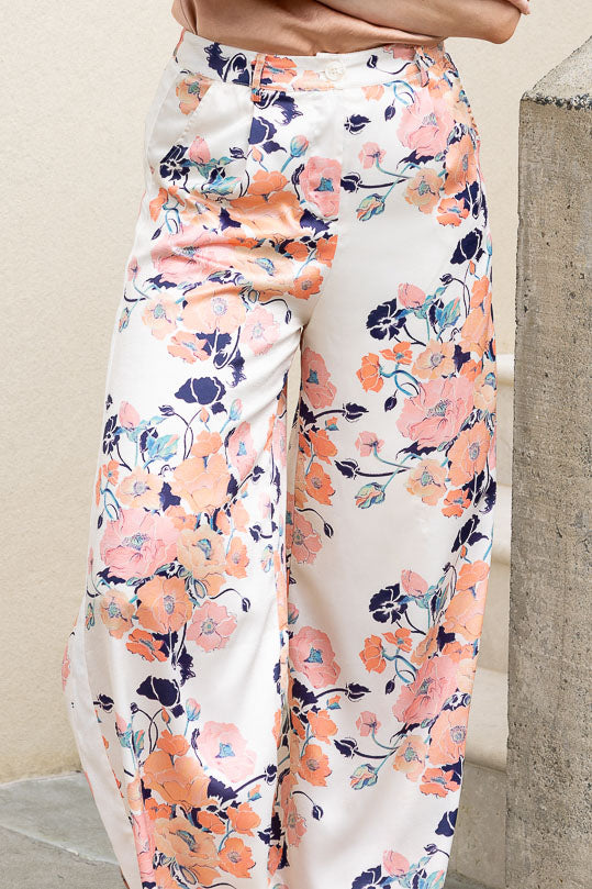 AMAYA - ELLA SATIN PANT - FLORAL