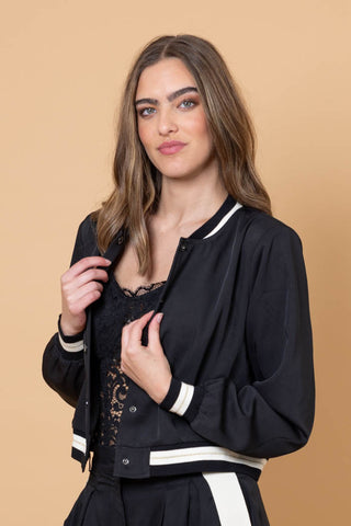 AMAYA ASHLEE BOMBER JACKET - BLACK