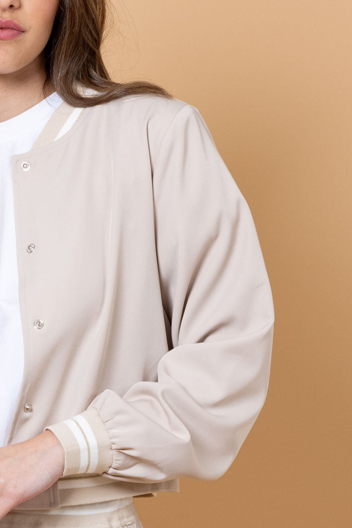 AMAYA ASHLEE BOMBER JACKET - BEIGE