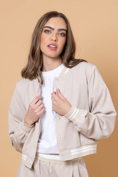 AMAYA ASHLEE BOMBER JACKET - BEIGE