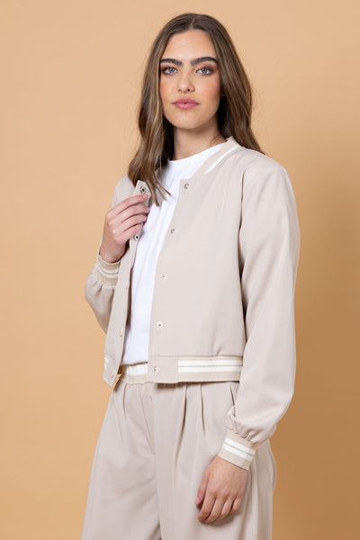 AMAYA ASHLEE BOMBER JACKET - BEIGE