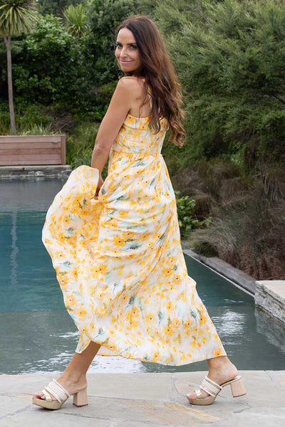 AMAYA - CASSIE MAXI DRESS - YELLOW FLORAL