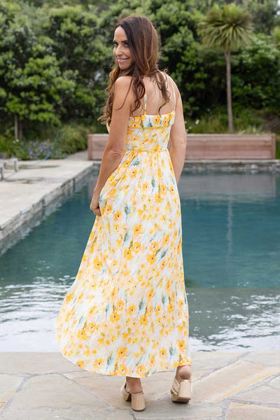 AMAYA - CASSIE MAXI DRESS - YELLOW FLORAL