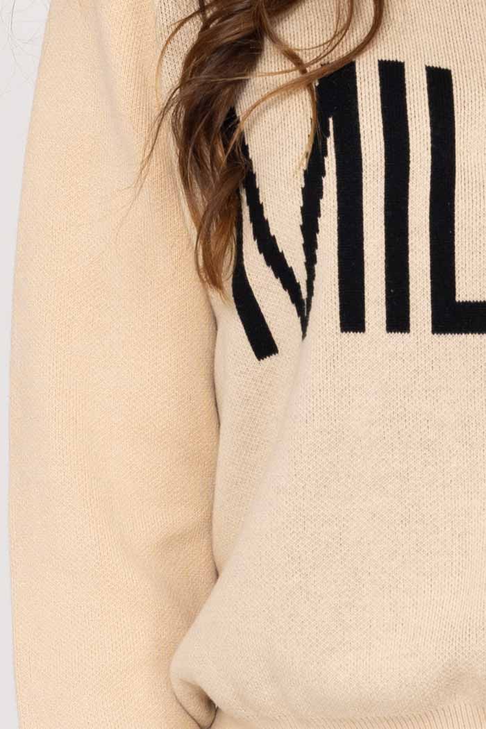 AMAYA MILAN KNIT JUMPER - BEIGE