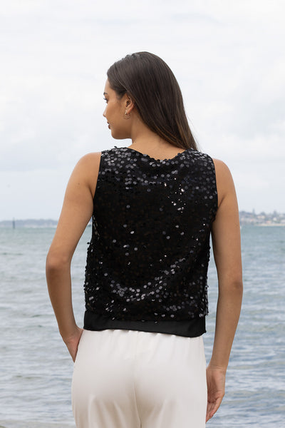 AMAYA - JO SEQUIN TOP - BLACK
