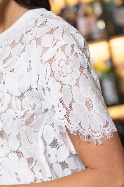 AMAYA - HELEN T-SHIRT - LACE - WHITE