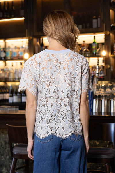 AMAYA - HELEN T-SHIRT - LACE - BLUE