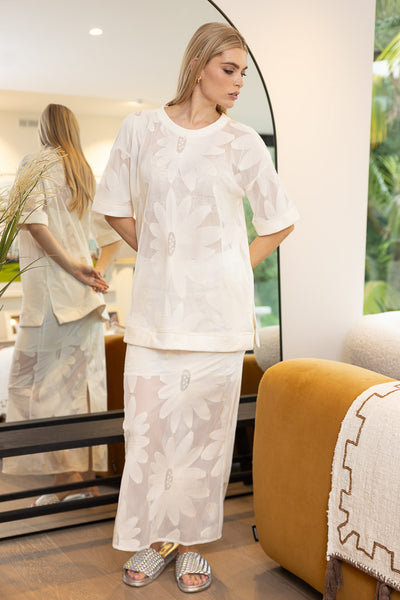 AMAYA - DAISY T-SHIRT - CREAM
