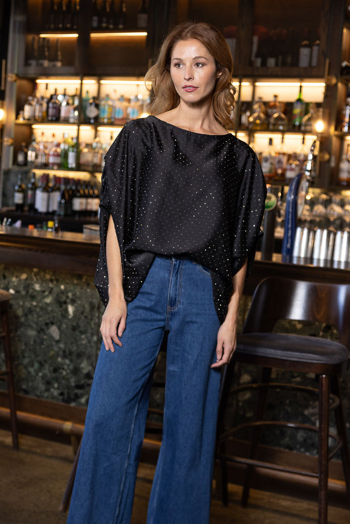 AMAYA - YULIA DIAMANTE TOP - BLACK