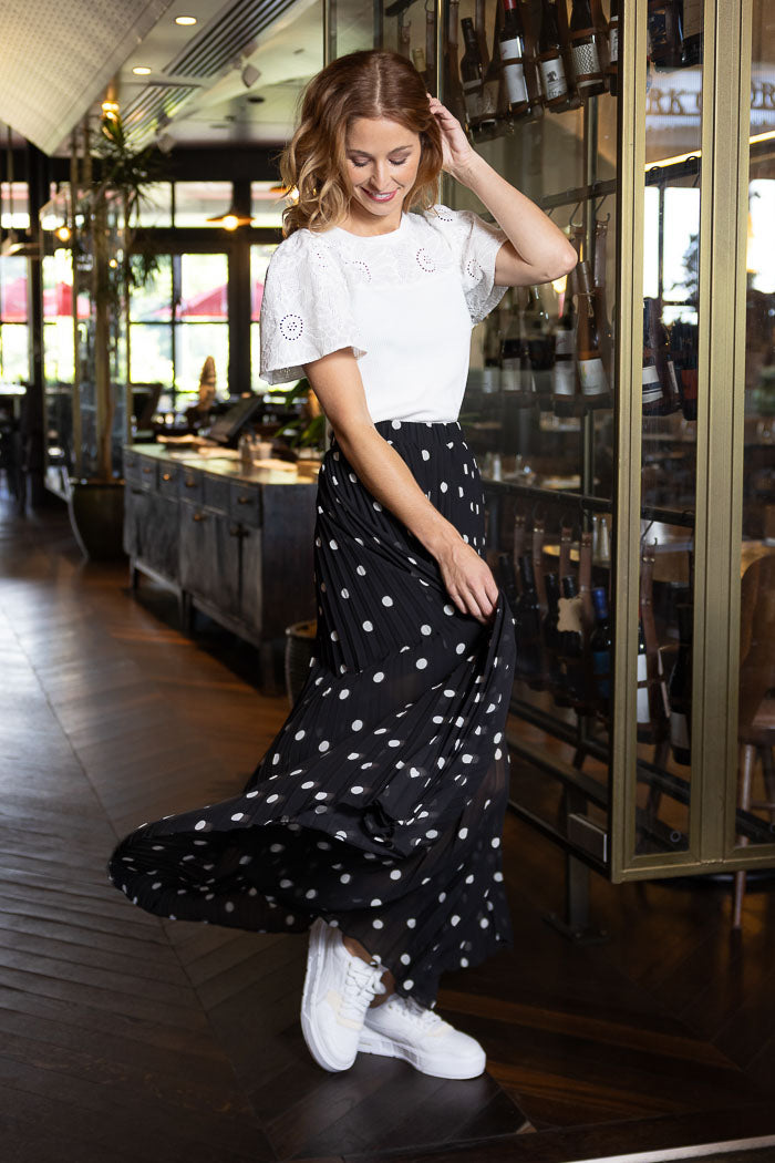 AMAYA - NICOLA MAXI SKIRT - SPOT BLACK