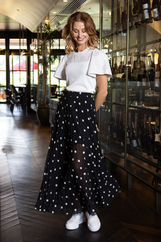 AMAYA - NICOLA MAXI SKIRT - SPOT BLACK