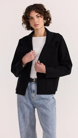 STAPLE THE LABEL - AIDEN CROP COATIGAN - BLACK