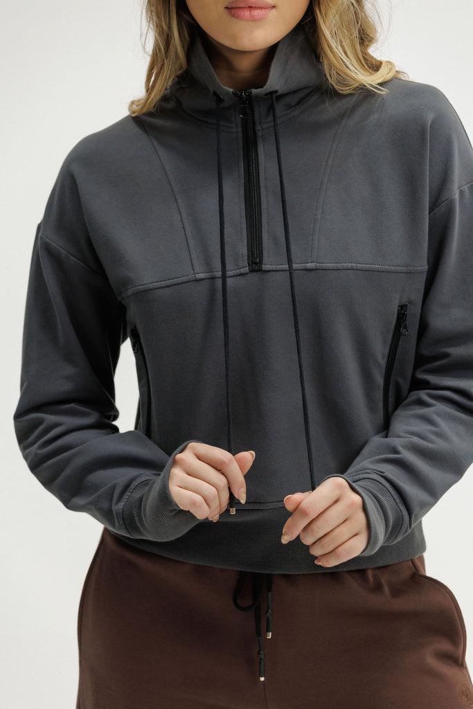 ROSE ROAD - ABBOTT SWEATER - GRAPHITE