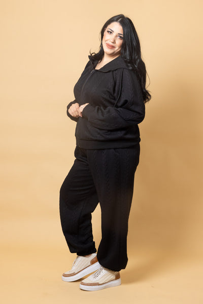 CHARLO - ADALEE PANT - EMBOSSED BLACK