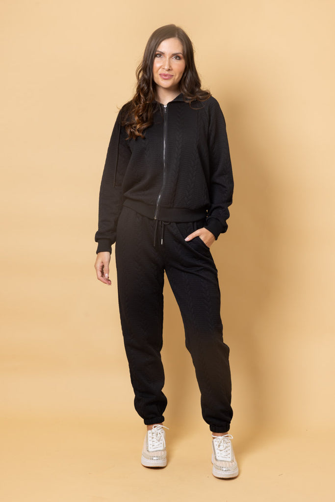 CHARLO - ADALEE PANT - EMBOSSED BLACK