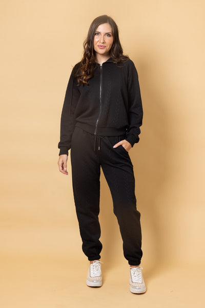 CHARLO - ADALEE PANT - EMBOSSED BLACK