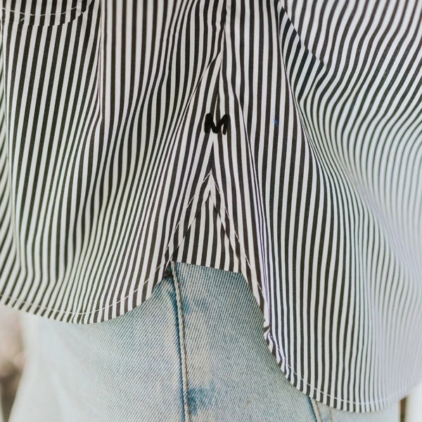 MOKE - ALEX WOMENS CROPPED SHIRT - STRIPE