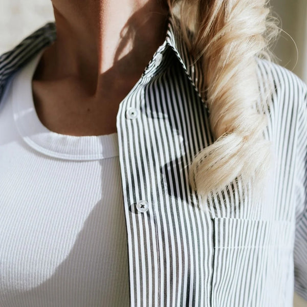 MOKE - AMBER WOMENS OVERSIZED SHIRT - STRIPE