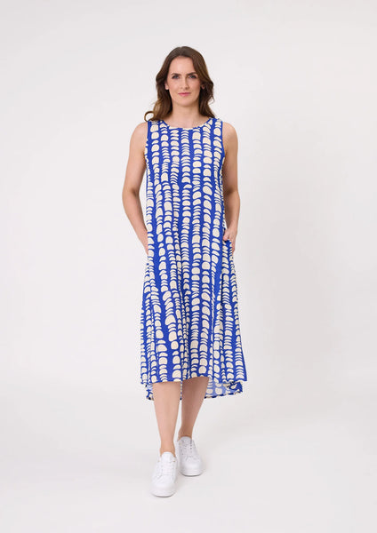 LEMON TREE - ANA DRESS - COBALT PRINT