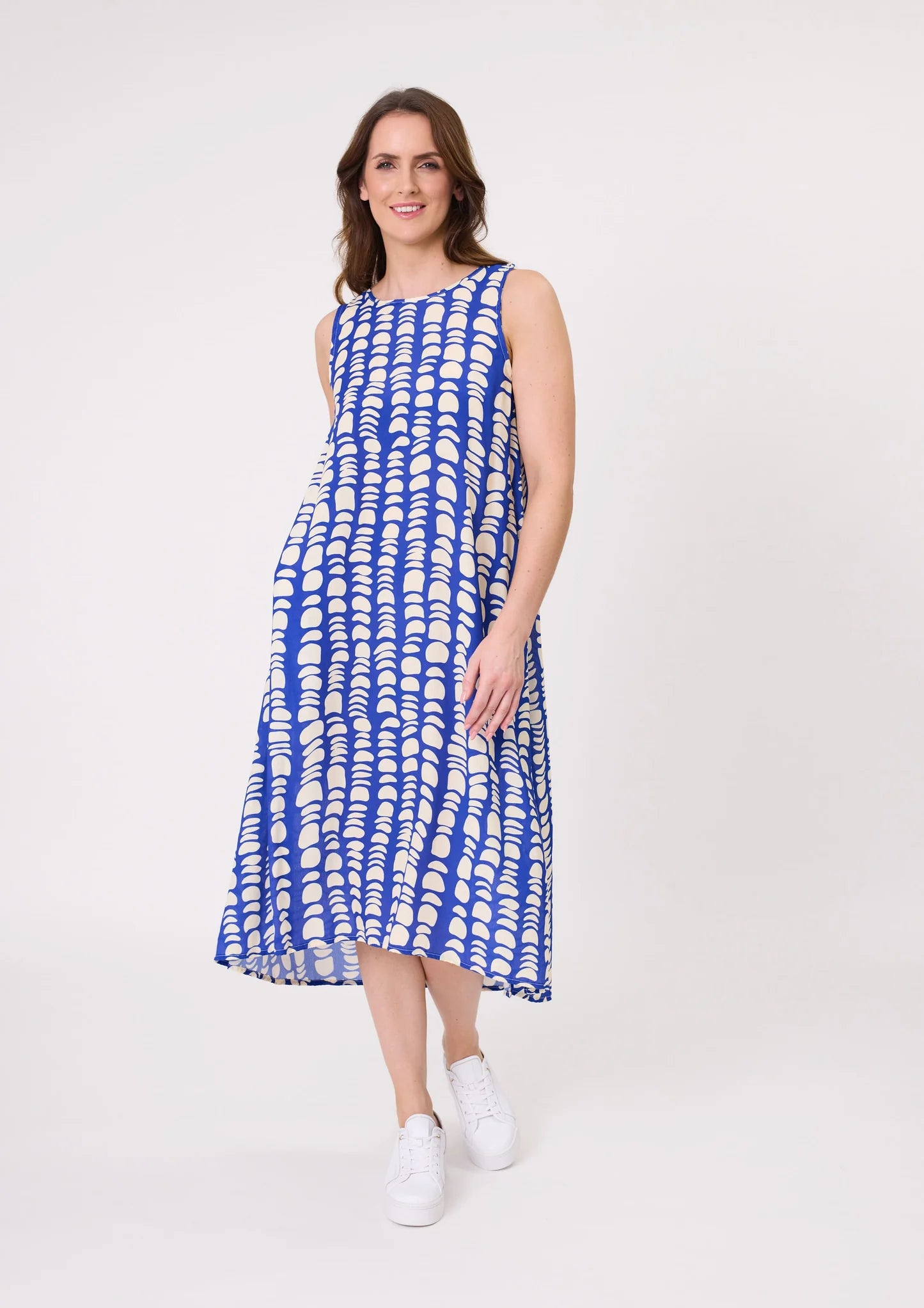 LEMON TREE - ANA DRESS - COBALT PRINT