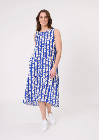 LEMON TREE - ANA DRESS - COBALT PRINT