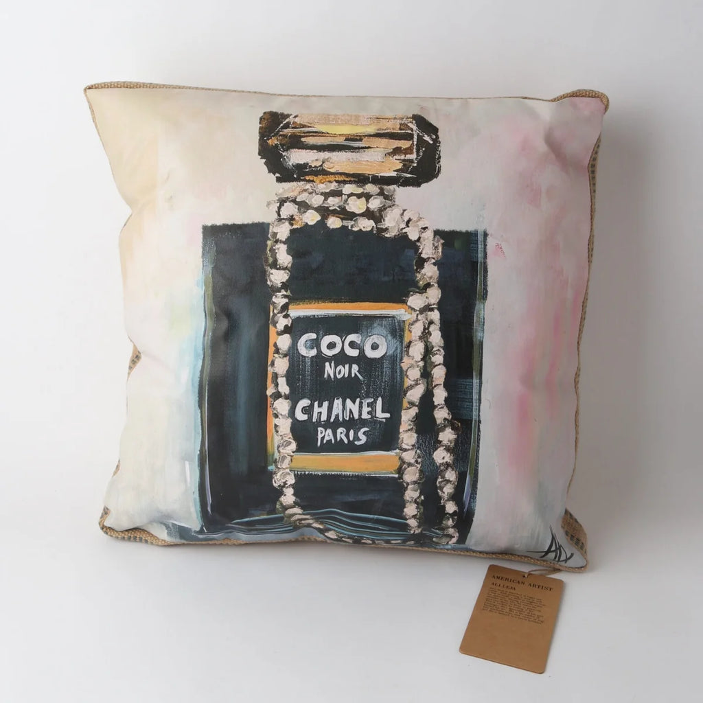 Le Forge - ART CUSHION - BURLAP BLACK - COCO CHANEL