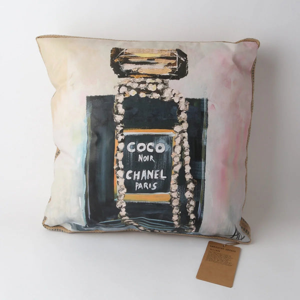 Le Forge - ART CUSHION - BURLAP BLACK - COCO CHANEL