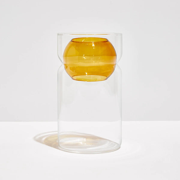 Fazeek BALANCE VASE - CLEAR + AMBER