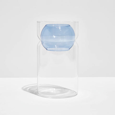 Fazeek BALANCE VASE - CLEAR + BLUE