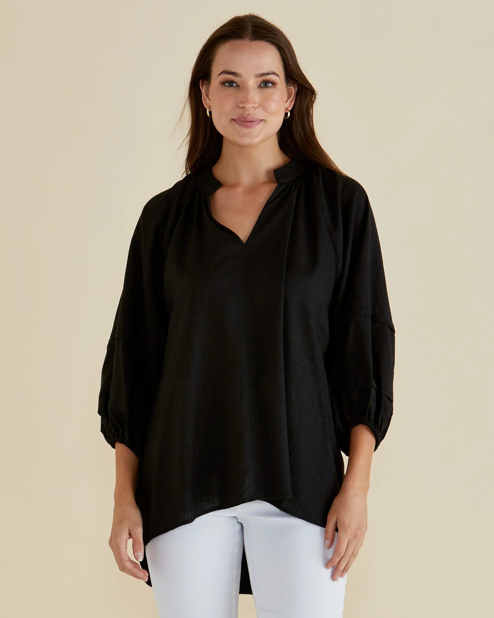 BETTY BASICS - GRAZIA BLOUSE - BLACK
