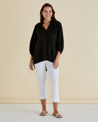 BETTY BASICS - GRAZIA BLOUSE - BLACK