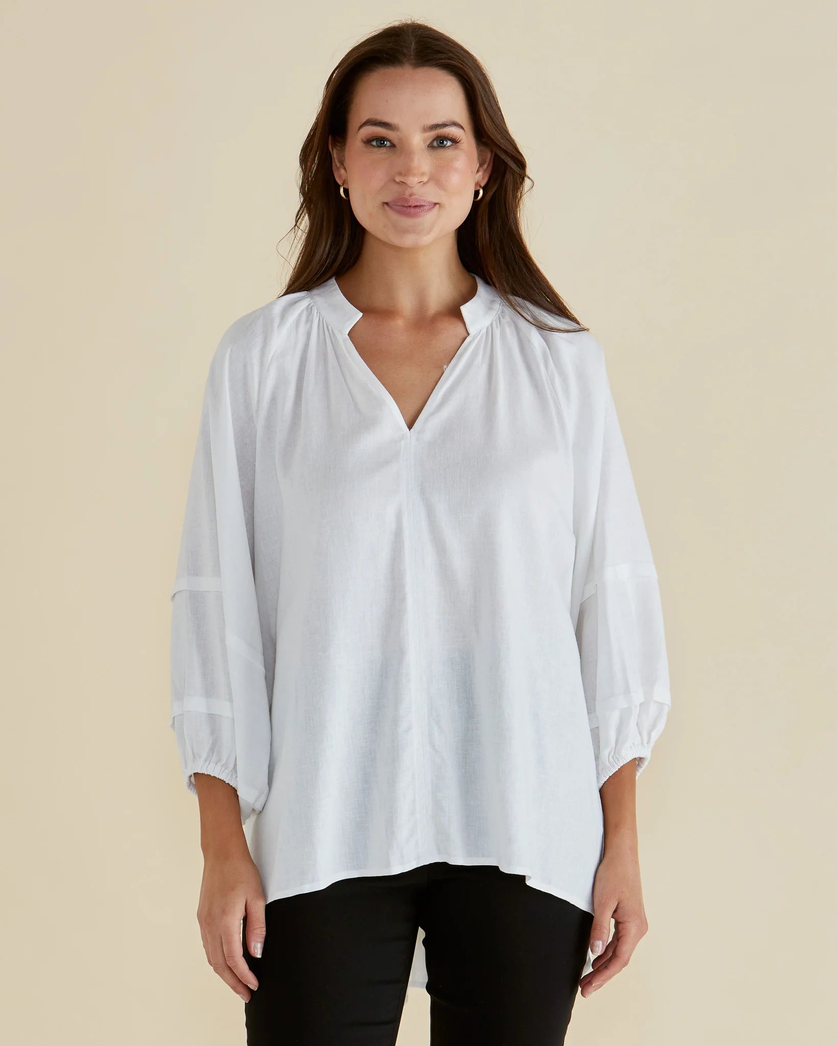 BETTY BASICS - GRAZIA BLOUSE - WHITE