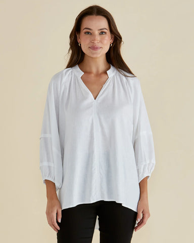 BETTY BASICS - GRAZIA BLOUSE - WHITE