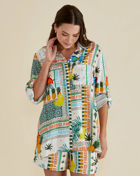 BETTY BASICS - MILLS SHIRT - PARADISE  PRINT