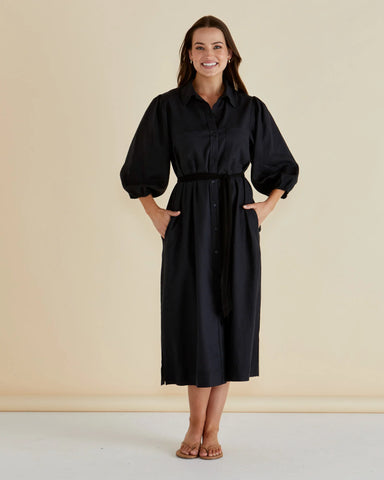 BETTY BASICS - ANGELINA DRESS - BLACK