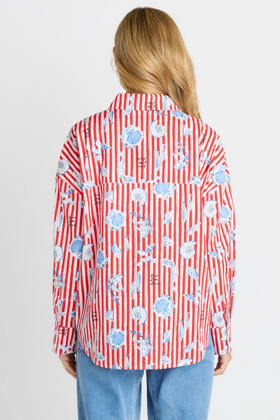 BETTY BASICS - AMALFI SHIRT - AMALFI PRINT RED