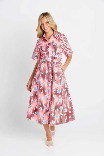 BETTY BASICS - AMALFI DRESS - AMALFI PRINT RED