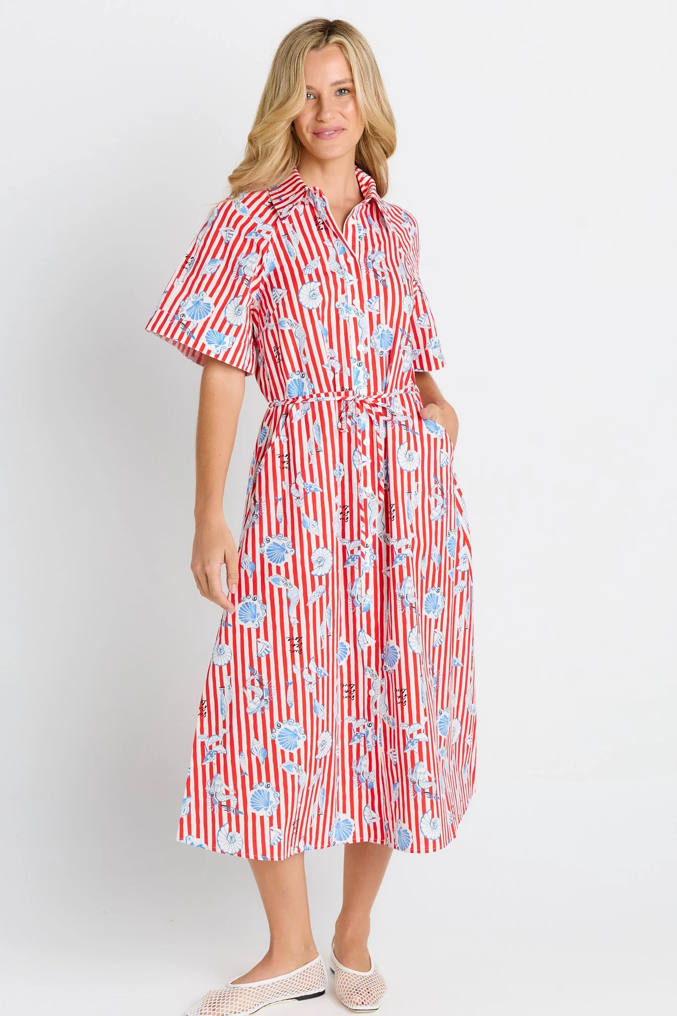 BETTY BASICS - AMALFI DRESS - AMALFI PRINT RED