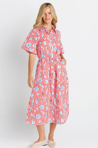 BETTY BASICS - AMALFI DRESS - AMALFI PRINT RED