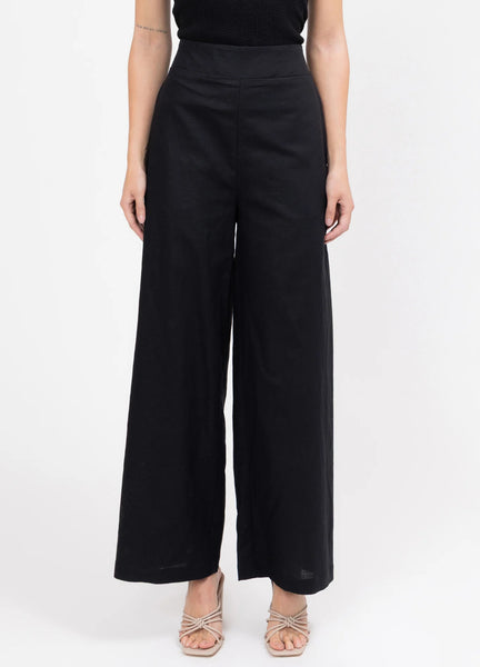BILLIE THE LABEL - ESSENTIAL WIDE LEG SUIT PANT - BLACK